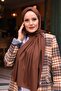 شال نسائي من القطن الممشط بلون الشوكولاتة