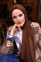 شال نسائي من القطن الممشط بلون الشوكولاتة - 5