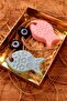 2-Pack of Decorative Evil Eye Beads and Hangable Fish Figure Bath Soap in a Kraft Cardboard Box