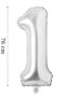 Foil Balloon Number 1 Helium Balloon 76 Cm Silver Color