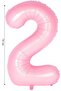 Foil Balloon Number 2 Helium Balloon 76 Cm Pink Color