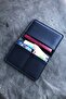 Voyager Passport Cover Vegan Leather Passport Holder Navy Blue - 3