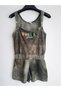 Khaki Batik Girl's Summer Shorts Salopet Jumpsuit and T-shirt - 5