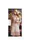 Women's Caramel Silk Satin Lace Short Six Set Suit 443