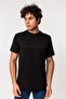 Horizon Embroidered Black 100% Cotton Oversize Large Size T-shirt - 2