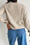 Women's Beige Embroidered Cotton Knit Sweater ( Suitable for Sizes S and M ) - 6