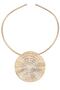 Women's Matte Gold Color Plated Bohemian Tip Choker - 5