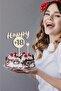 Two Written Wooden Cake Decoration, Star Ornament Gift Topper - 2