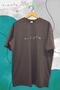 Horizon Embroidered Anthracite 100% Cotton Oversize Large Size T-shirt - 4