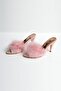 Women's Pink Giona Thin Waist Heeled Bridal Slippers - 2