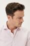 Men's White-Burgundy Tailored Slim Fit Slim Fit Italian Collar 100% Cotton Printed Shirt - 2