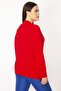 Women's Large Size Red Stand-Up Collar Blouse 65n29469 - 3
