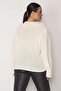 Women's Large Size Bone Shoulder Pleated Boucle Knitwear Woven Blouse 65n29103 - 4