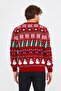 Red-green Men's Christmas New Year Sweater - 3