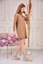 Women's Camel Lace Collar Knitwear Dress