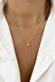Thin Chain Zircon Stone Letter Necklace Letter K