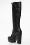 Women's Platform Above Knee Boots Black - 4