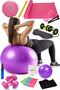 15 Pilates Set Ball Pilates Band Dumbbell Mat Jump Rope Twister Aerobic Belt Revoflex Purple - 4