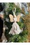 New Year Christmas Luxury Design Wooden Tasseled Large Butterfly Angel Pine Tree Ornament Decoration