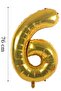 Foil Balloon Number 6 Helium Balloon 76 Cm Gold Color