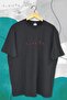 Horizon Embroidered Black 100% Cotton Oversize Large Size T-shirt - 4