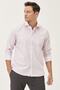 Men's White-Burgundy Tailored Slim Fit Slim Fit Italian Collar 100% Cotton Printed Shirt - 3