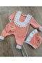 Salmon Velvet Baby Rompers - 3