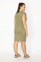 Women's Large Size Green Cotton Fabric Sports Dress with Padded Shoulders 65n29430 - 5