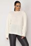 Women's Large Size Bone Shoulder Pleated Boucle Knitwear Woven Blouse 65n29103 - 2