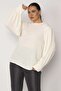 Women's Large Size Bone Shoulder Pleated Boucle Knitwear Woven Blouse 65n29103 - 5