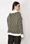 Women's Large Size Black Knitwear Woven Closed Front Tunic Cardigan 65n29348 - 3