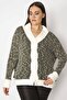 Women's Large Size Black Knitwear Woven Closed Front Tunic Cardigan 65n29348 - 4