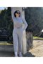 Gray Elastic Waist Crop Cotton Tracksuit Set - 2