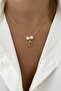 Pearl Detail Letter Necklace Letter D