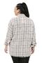 Beige Large Size Tassel Detailed Burgundy Striped Shirt - 3
