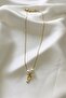 Pearl Detail Letter Necklace Letter F - 2
