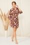 Exclusive Series 100% Viscose Claret Red Large Flower Design Kimono / Dressing Gown / Robe