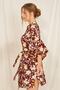 Exclusive Series 100% Viscose Claret Red Large Flower Design Kimono / Dressing Gown / Robe - 3