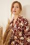 Exclusive Series 100% Viscose Claret Red Large Flower Design Kimono / Dressing Gown / Robe - 4