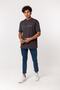 Horizon Embroidered Anthracite 100% Cotton Oversize Large Size T-shirt