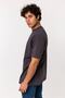 Horizon Embroidered Anthracite 100% Cotton Oversize Large Size T-shirt - 3