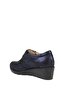 Navy Blue Genuine Leather Women's Strappy Shoes - 4
