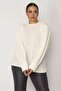 Women's Large Size Bone Shoulder Pleated Boucle Knitwear Woven Blouse 65n29103