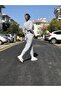 Gray Elastic Waist Crop Cotton Tracksuit Set - 4