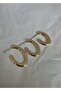 Women's Oval 3-Piece Earrings - 2