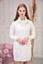 Women's Ecru Ruffle Collar Knitwear Dress
