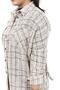 Beige Large Size Tassel Detailed Burgundy Striped Shirt - 5