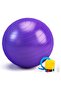 65 Cm Purple Pilates Exercise Ball and Inflating Pump - Yoga Plates - 2