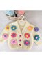 Hand Knitted Floral Crop Baby Cardigan