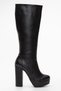 Women's Platform Above Knee Boots Black - 2